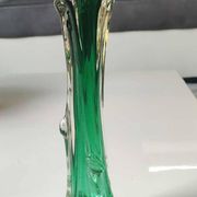 Murano glass art vase blown. Design in the shape of a trunk/floral base. Height 26 cm.