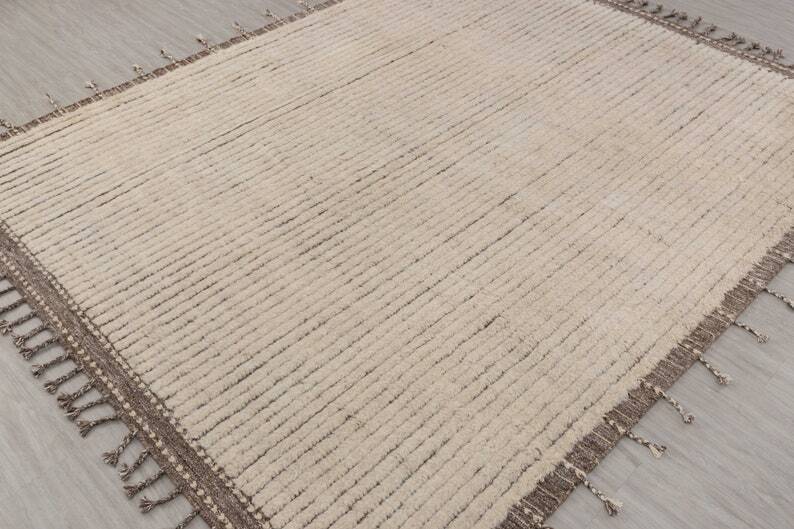 Ivory grey wool rug 150/250cm
