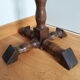 Rustic plant-holder harness in turned solid wood