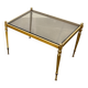 Mid-century German Hollywood neoclassical brass and glass side table from the 1950s.