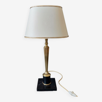 Lamp in black marble and gilded brass 1950/1960.