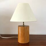 Vintage lamp in solid elm Italy 80s