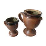 Set of 2 old brocs pitcher carafe in stoneware art of the table deco country