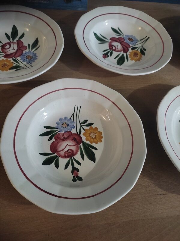 Hollow plates sarreguemines chatenois flowers