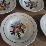 Hollow plates sarreguemines chatenois flowers