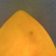 Contemporary mushroom lamp in amber-tinted yellow glass paste, height 58 cm