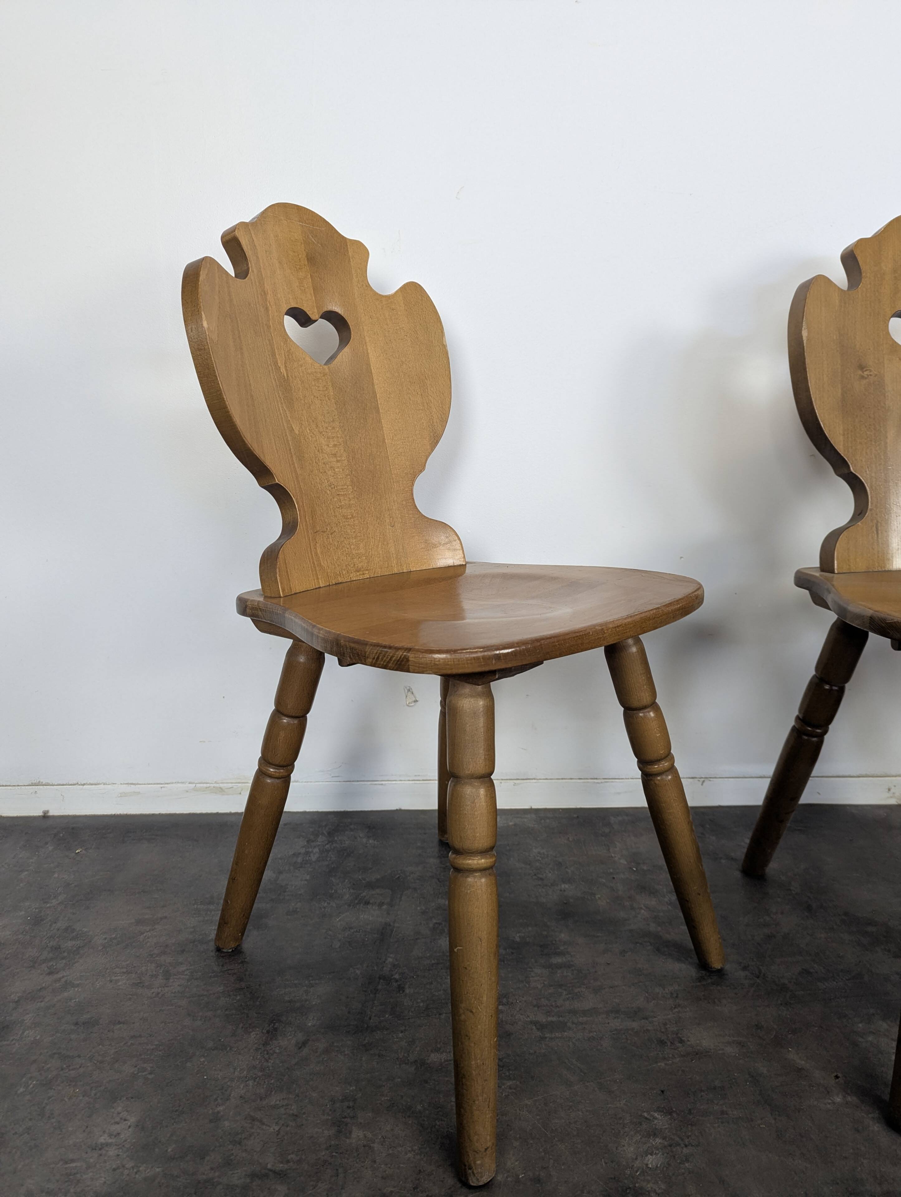 Set of 4 Savoyard mountain chairs