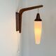 Wall light in teak and opaline glass, 1960s