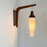 Applique en teck et opaline, 1960