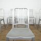 Set of 6 Emeco/Metwood navy blue aluminum chairs