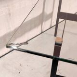 Modernist coffee table in metal, glass and brass - 1950s