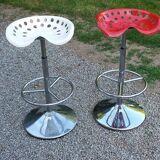 Pair of Etienne Fermigier designer stools, Mirima mower model, publisher