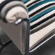 Set de 4 chaises dentifrice velours 70s vintage