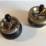 Set of 2 vintage mechanical ashtrays