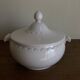 Neo-classical soup tureen with scallops, Gien earthenware, 1970.