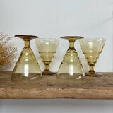4 Art Deco wine glasses