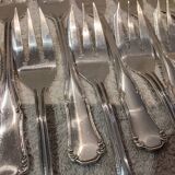 12 silver-plated metal cake forks by Ercuis Valencay silversmiths