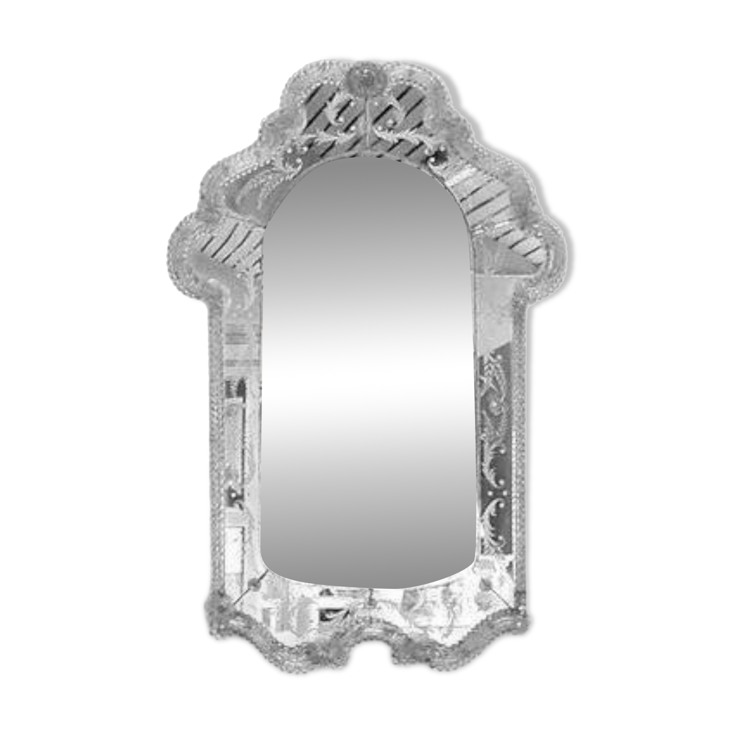 Italian Venetian Murano Floral Wall Mirror