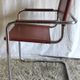 Bauhaus style chrome metal and faux leather chair - 70s/80s