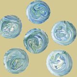 6 Large Absinthe Plates