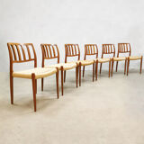 Danish design teak dining chairs Niels O. Møller Model 83