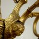 French victorian brass 6 light cherub chandelier with floral decoration