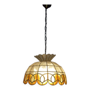 Vintage 1960s/70s mother-of-pearl pendant lampshade with collar