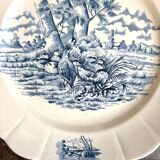 Longchamp round dish in blue iron clay, “Burgundy” service