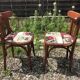 Pair of vintage bentwood chair + route 66 fabric seat