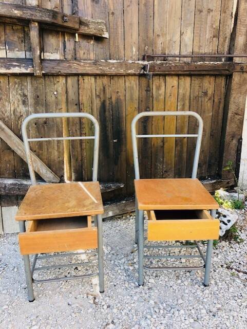 Diane chairs with drawer, 1950s school boarding house.