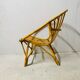 Adult basket armchair in vintage wicker rattan 1960s