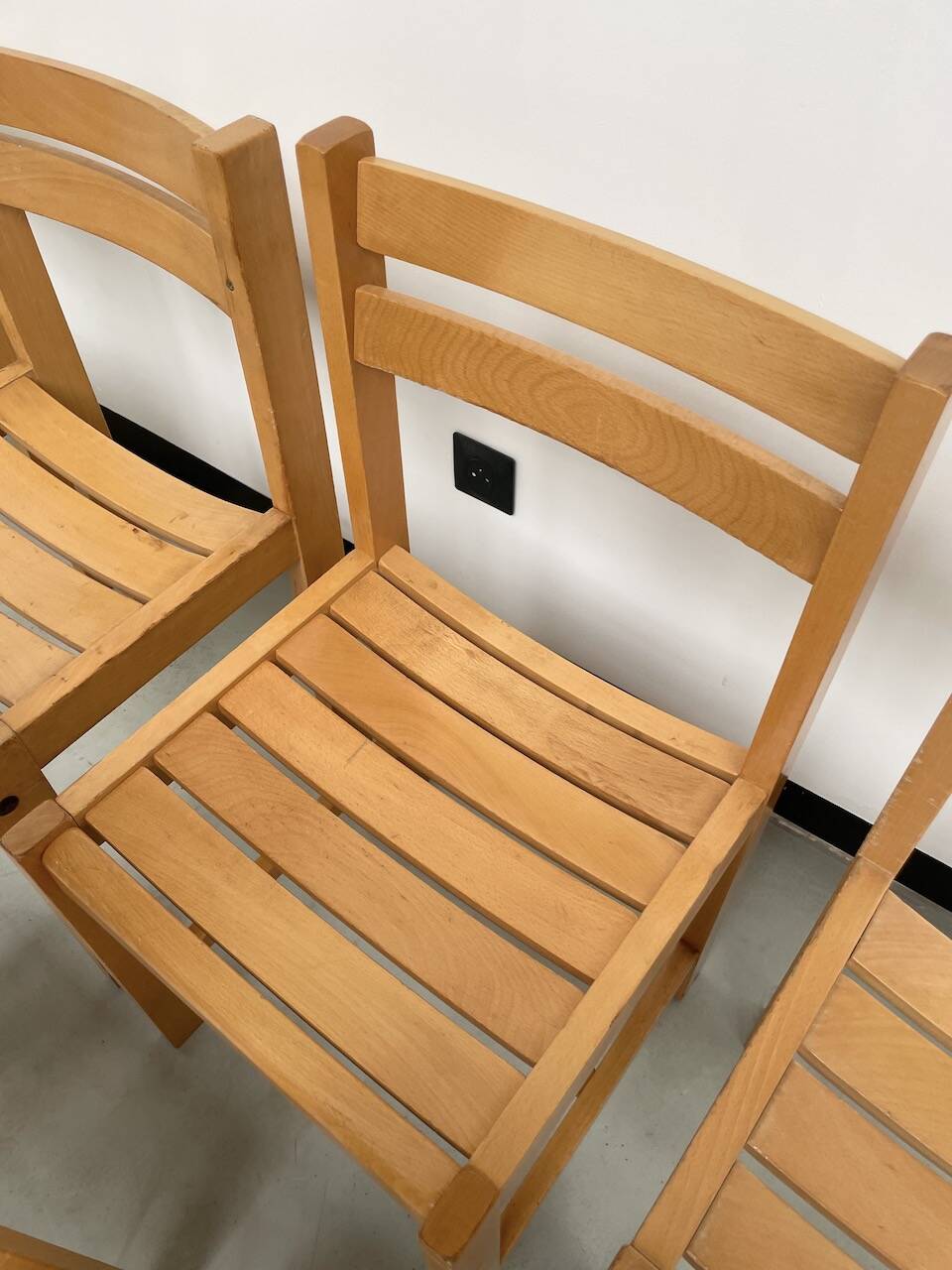 Beech chairs from the 1980s, Sornay.