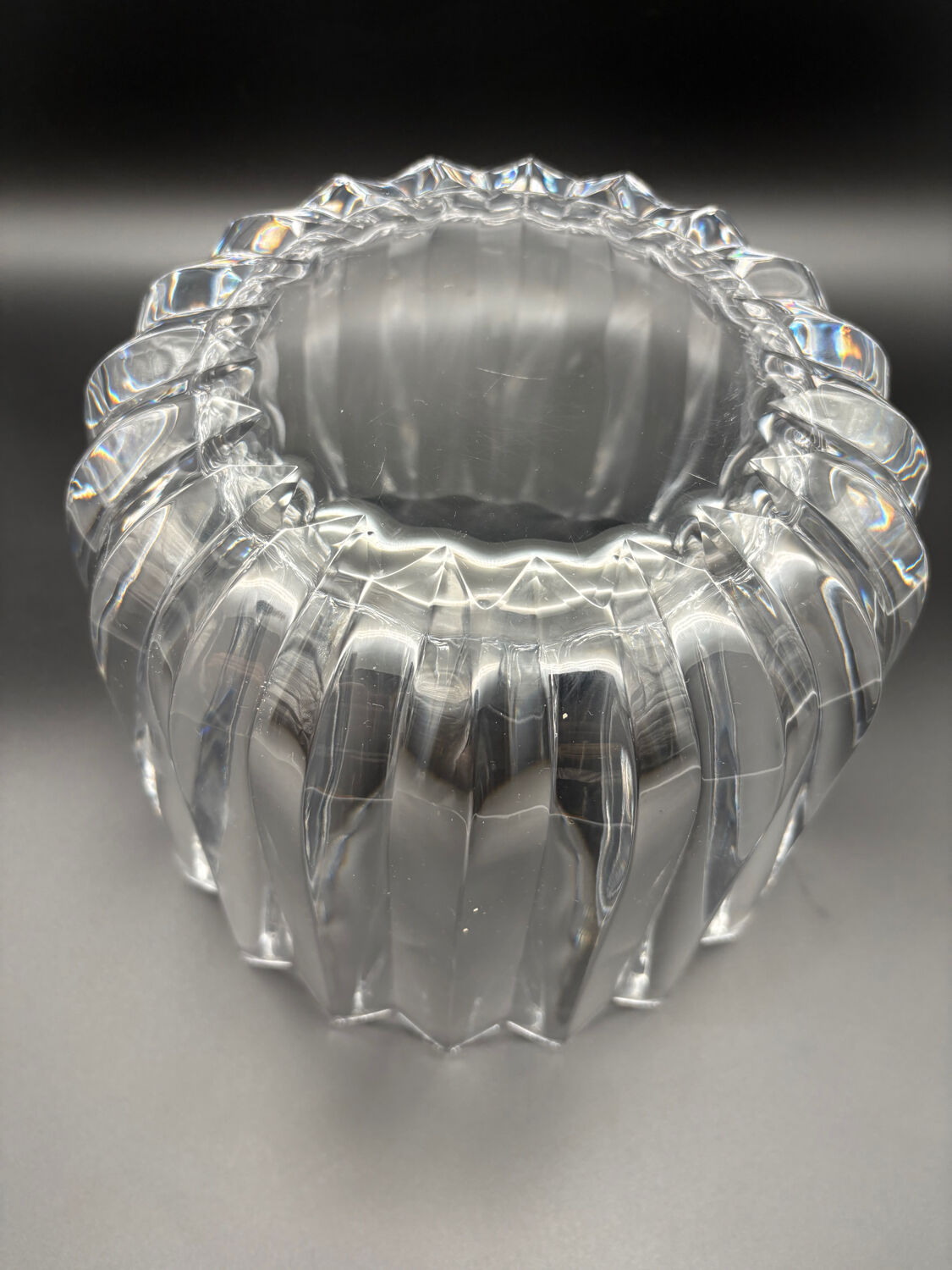 Large Orrefors Crystal fruit bowl / salad bowl, Sweden, 1970