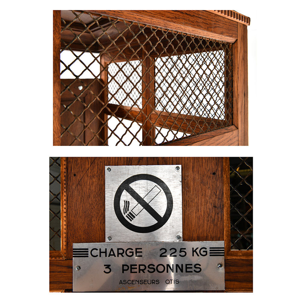 Early 20th century wooden elevator cabin