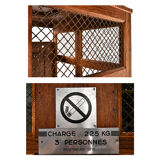 Early 20th century wooden elevator cabin