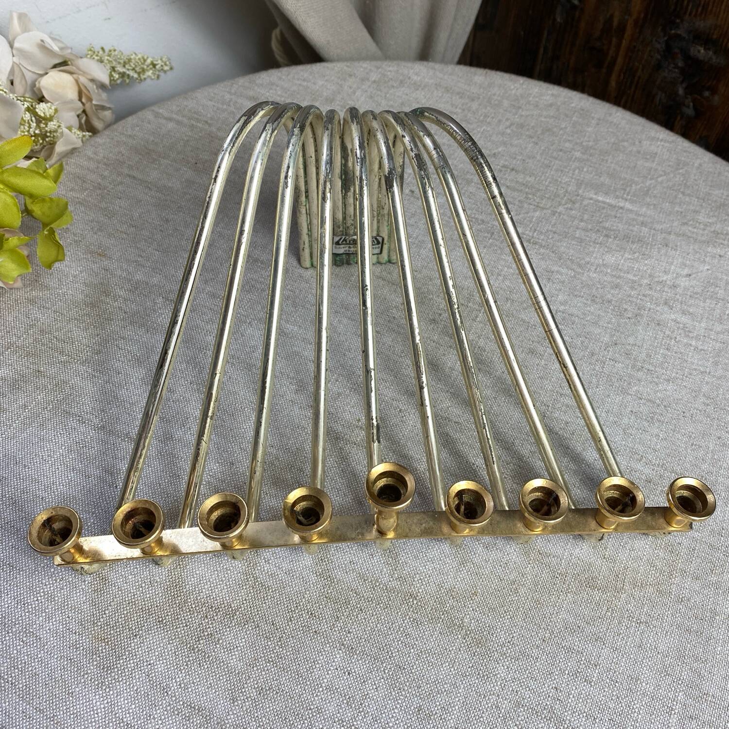 Menorah, nine-branched candlesticks, Karshi, 1960