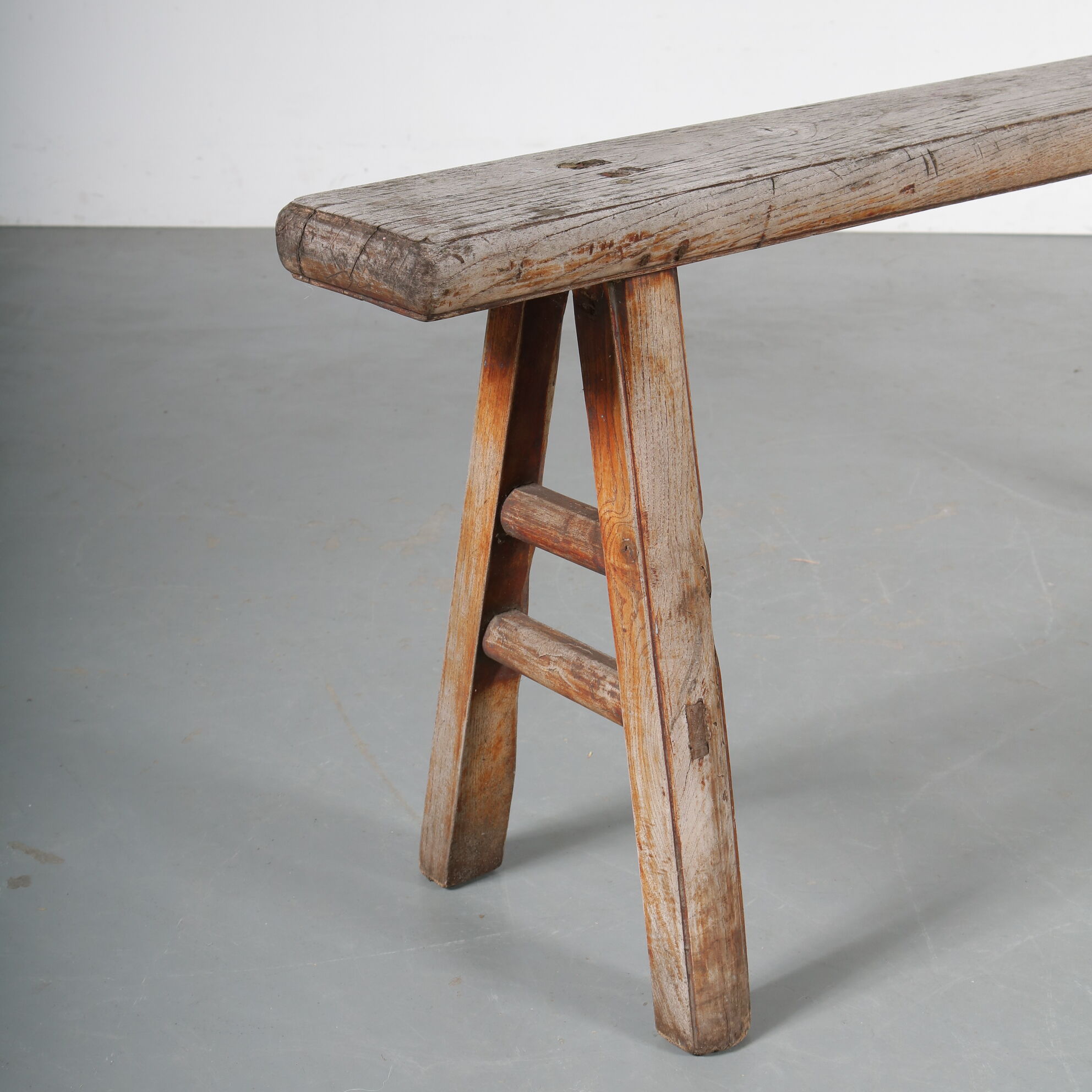 1950s Rustic wooden bench