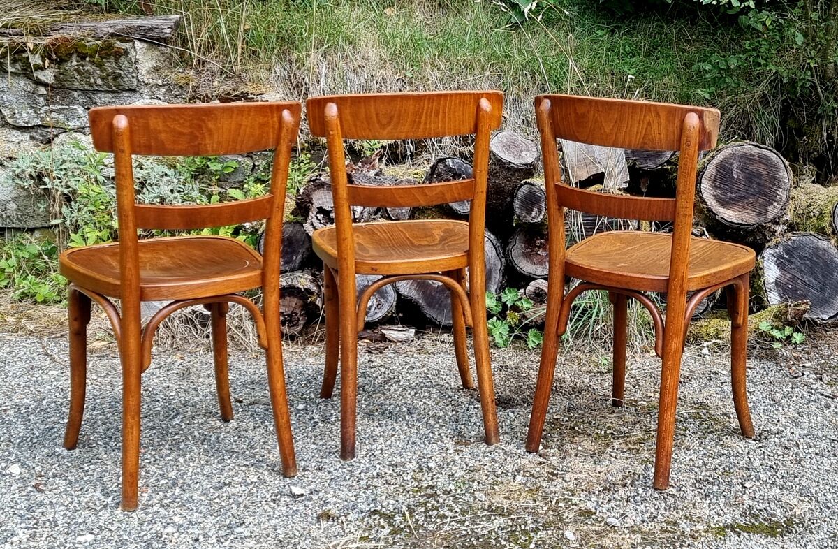 3 chaises bistrot Thonet années 40