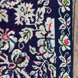 Romanian floral rug with pigeons handwoven in wool
