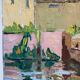 Old painting, barge at the dock, signed Maurice Pannetier, 70s/80s