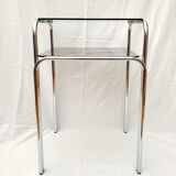Design console 70 metal chromed smoked glass
