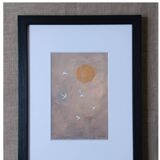 Tableau représentant l'envol d'oiseaux sous un soleil d'or