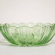 Vintage green decorative plate with flowers from the mid-century, Italy, 1960s.