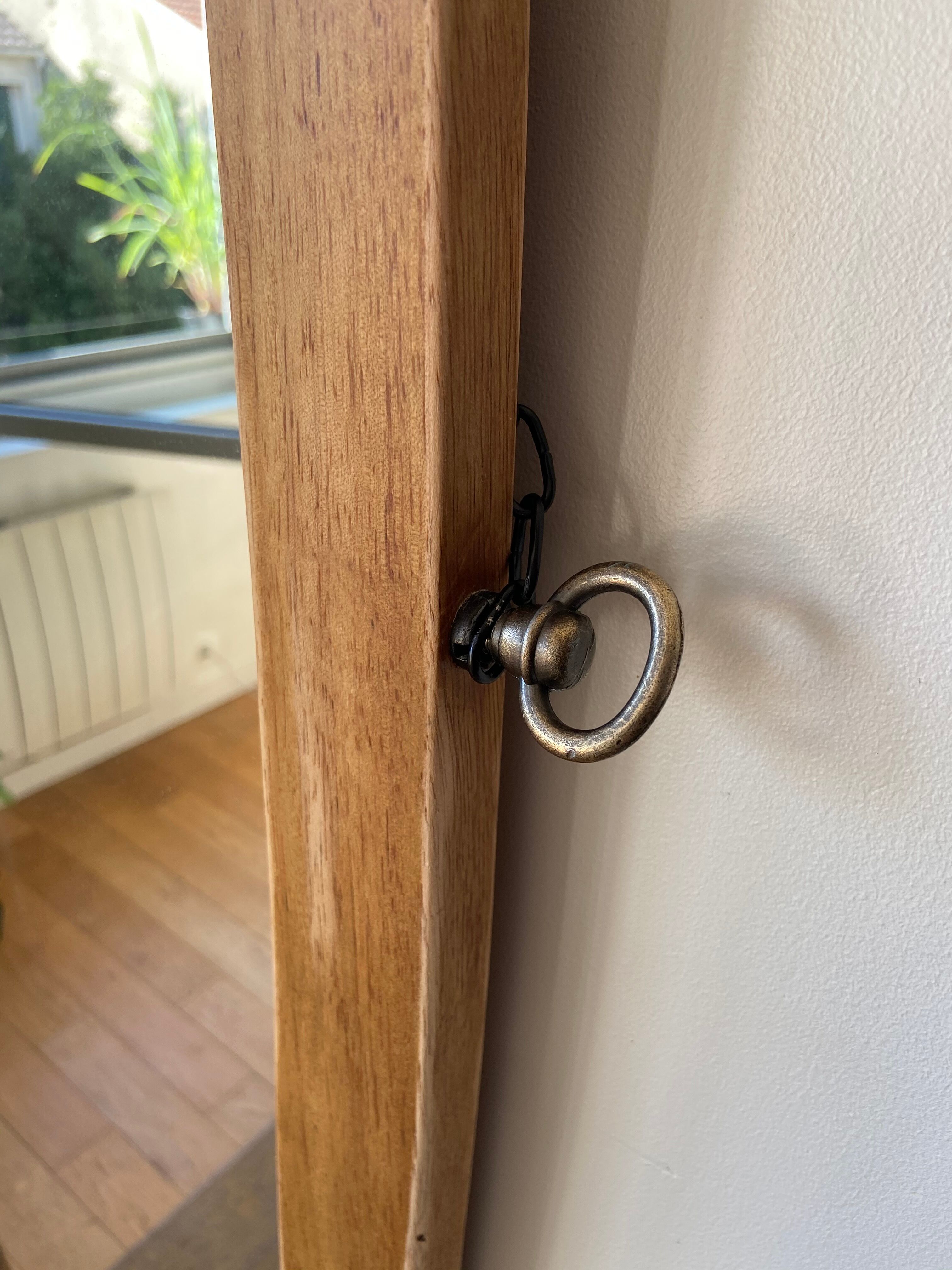 Miroir ovale en bois 118 x 42 cm