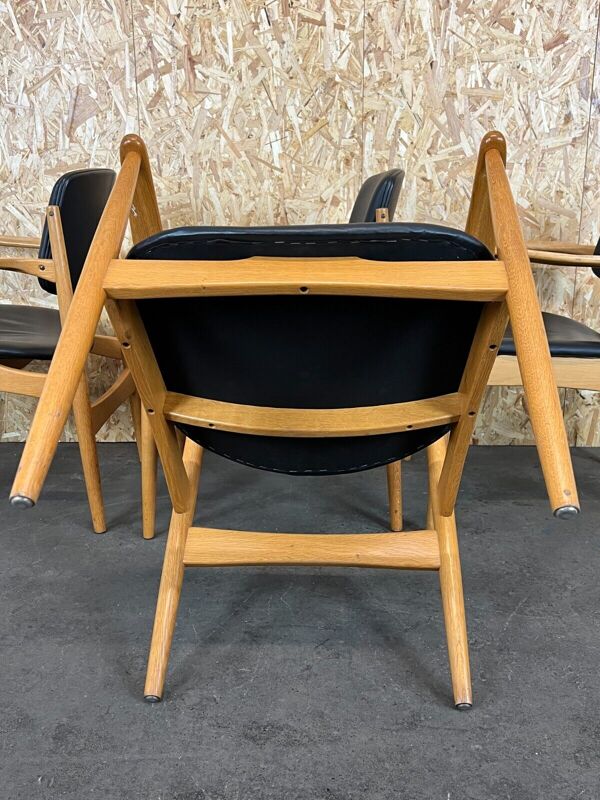 4 60s 70s chaise de salle à manger design danois chêne Danemark