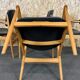 4 Danish design dining chairs from the 60s and 70s, oak, Denmark.