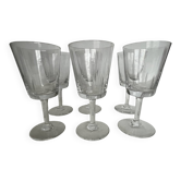 6 verres anciens à  porto en cristal taillé