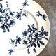 Small round Lunéville dish in blue ironstone, "Azaléa" service