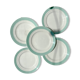 5 small vintage French porcelain plates, white and green, Céranord