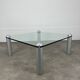 Ligne Roset coffee table, glass, postmodern design, 80s